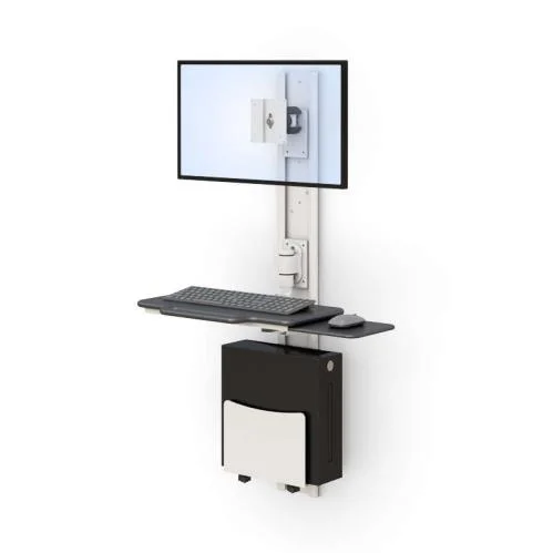 Wall Mounted Computer Station with Foldable Keyboard Arm